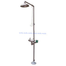 Foot Control Stainless Steel Combination Safety Shower and Eye Wash